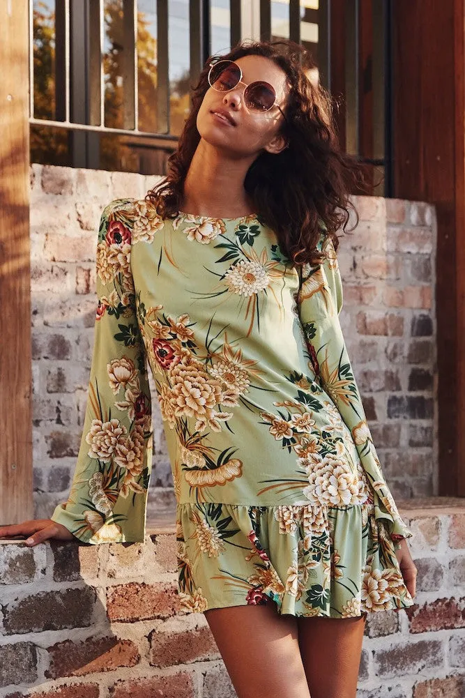Peaches Dress Green